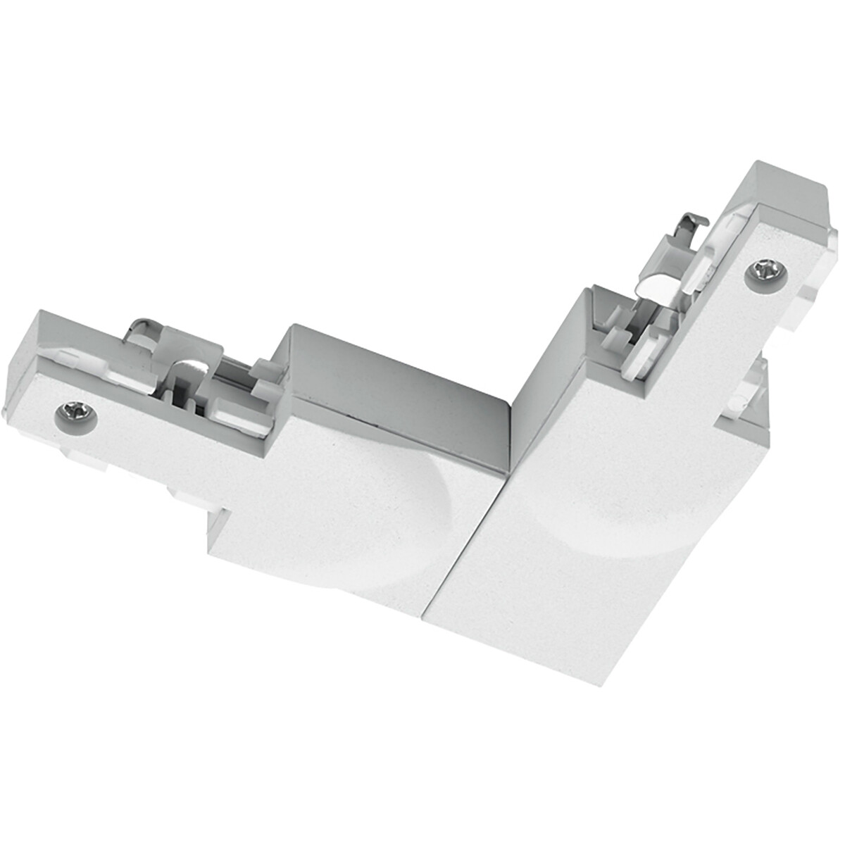 Spanningsrail Doorverbinder - Trion Dual - Hoek L Connector - Aarde Binnen - 2 Fase - Mat Wit