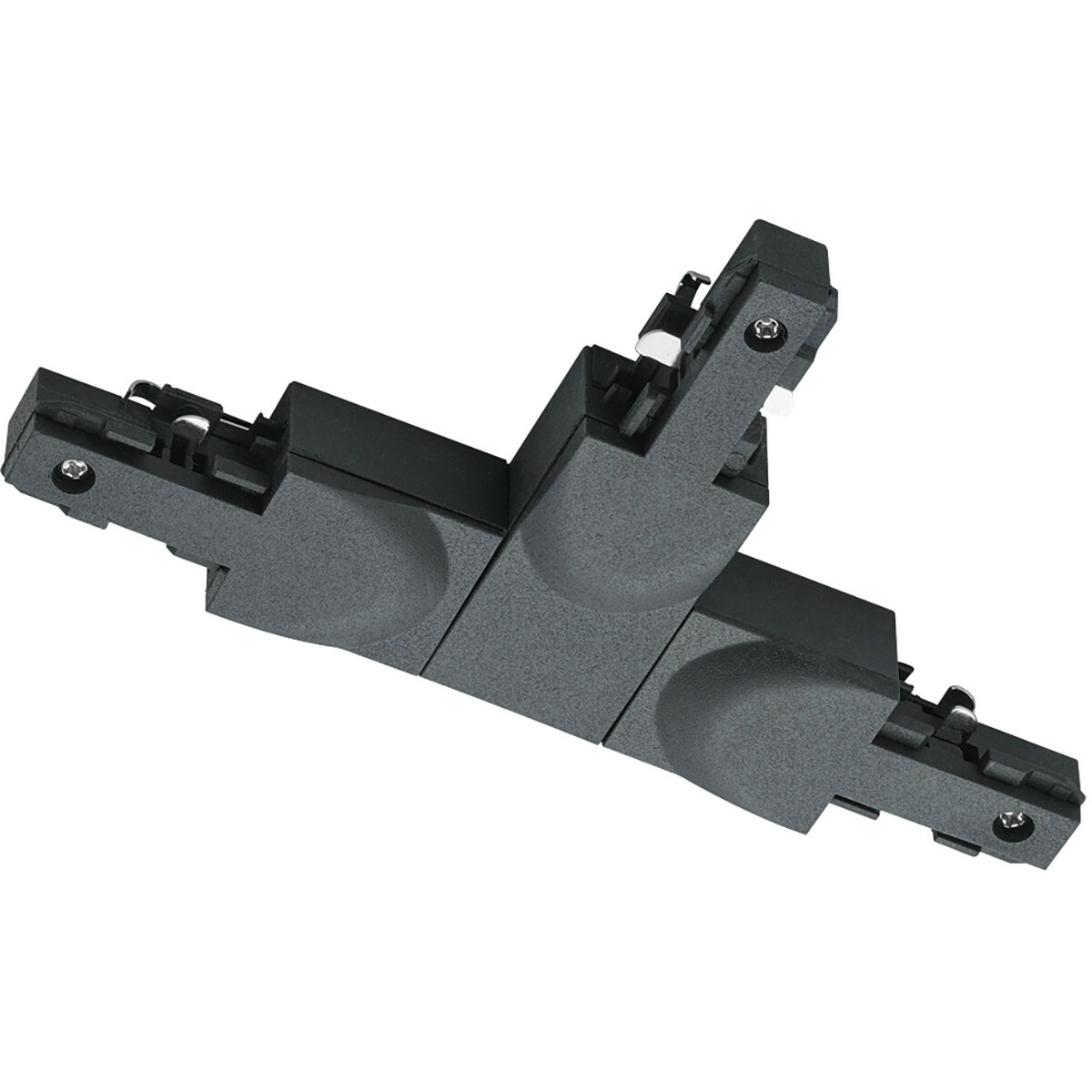 Spanningsrail Doorverbinder - Trion Dual - T Connector - Aarde Links - 2 Fase - Mat Zwart