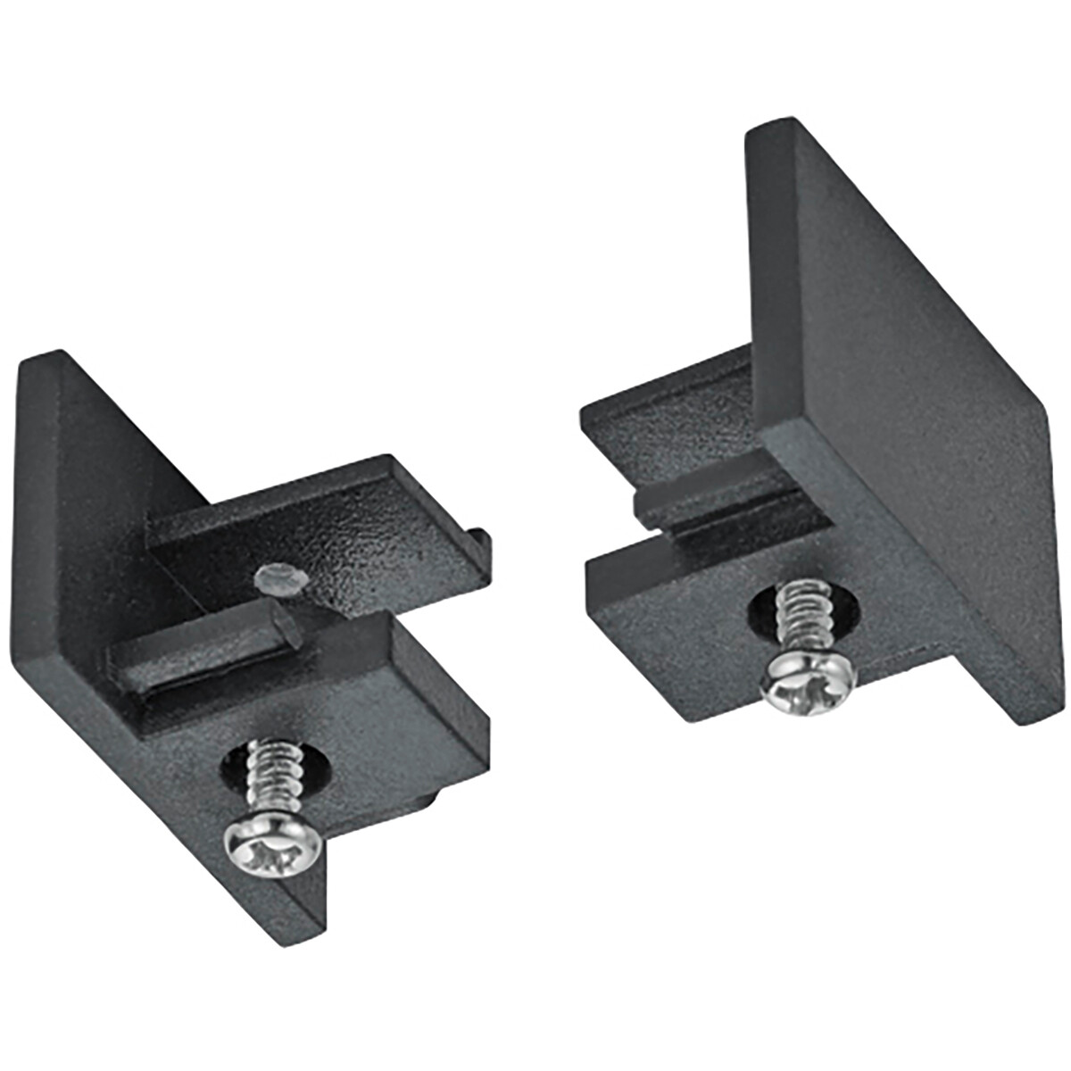 Spanningsrail Eindkap - 2 Stuks - Trion Dual - 2 Fase - Mat Zwart