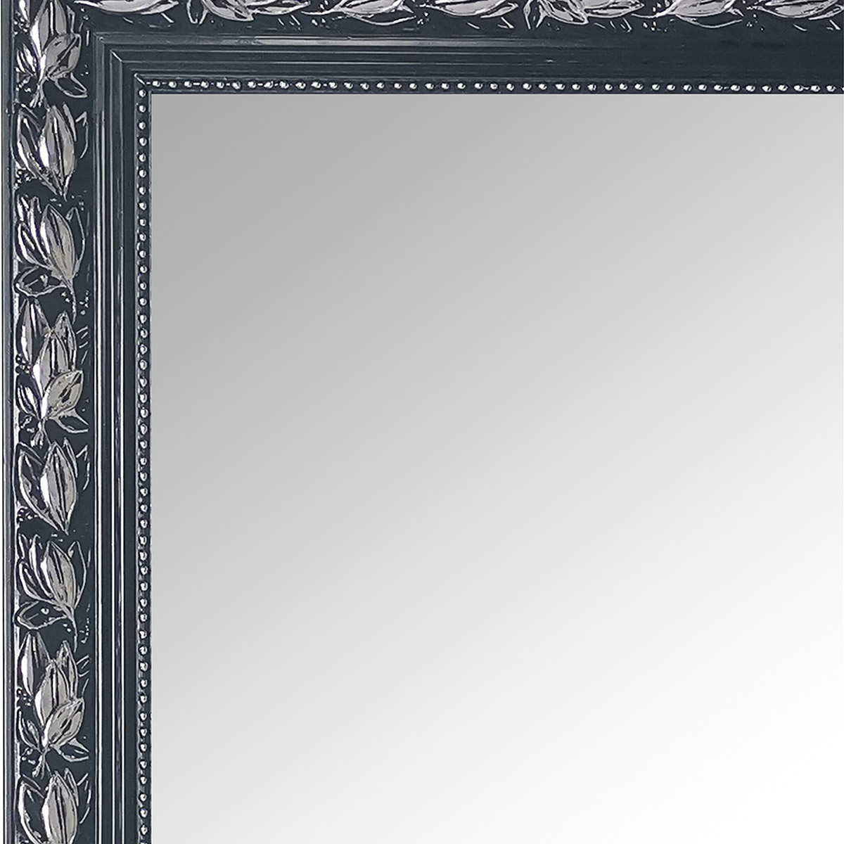 Spiegel - Trion Jonca - 50x150 - Wandspiegel in Frame - Zwart Zilver - Hout