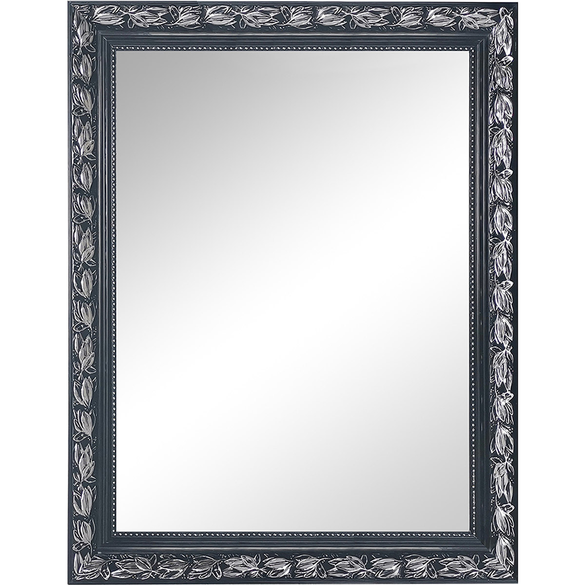 Spiegel - Trion Jonca - 55x70 - Wandspiegel in Frame - Zwart Zilver - Hout