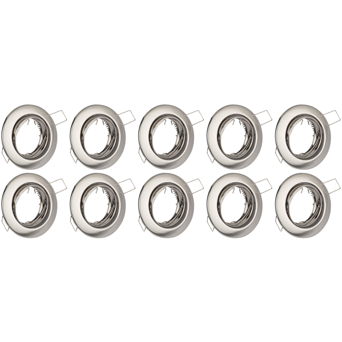 Spot Armatuur 10 Pack - GU10 Inbouwspot - Rond - Chroom - Aluminium - Kantelbaar Ø82mm