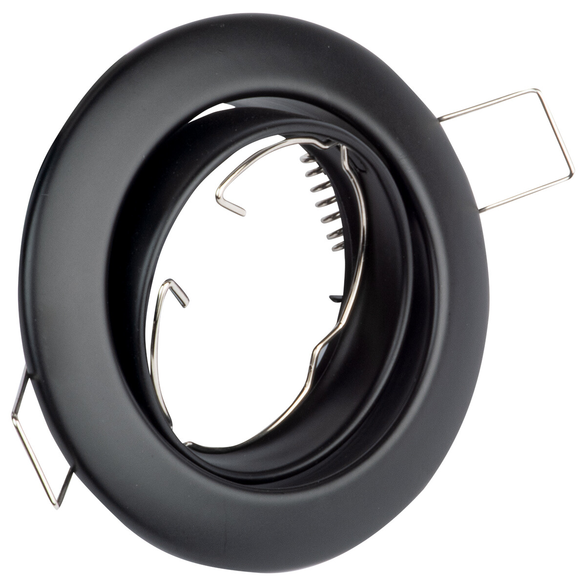 Spot Armatuur GU10 - GU10 Inbouwspot - Rond - Zwart - Aluminium - Kantelbaar Ø82mm