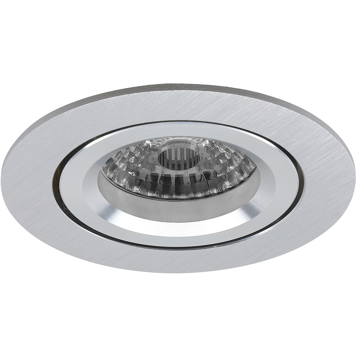 Spot Armatuur GU10 - Pragmi Aerony Pro - GU10 Inbouwspot - Rond - Zilver - Aluminium - Kantelbaar - Ø82mm