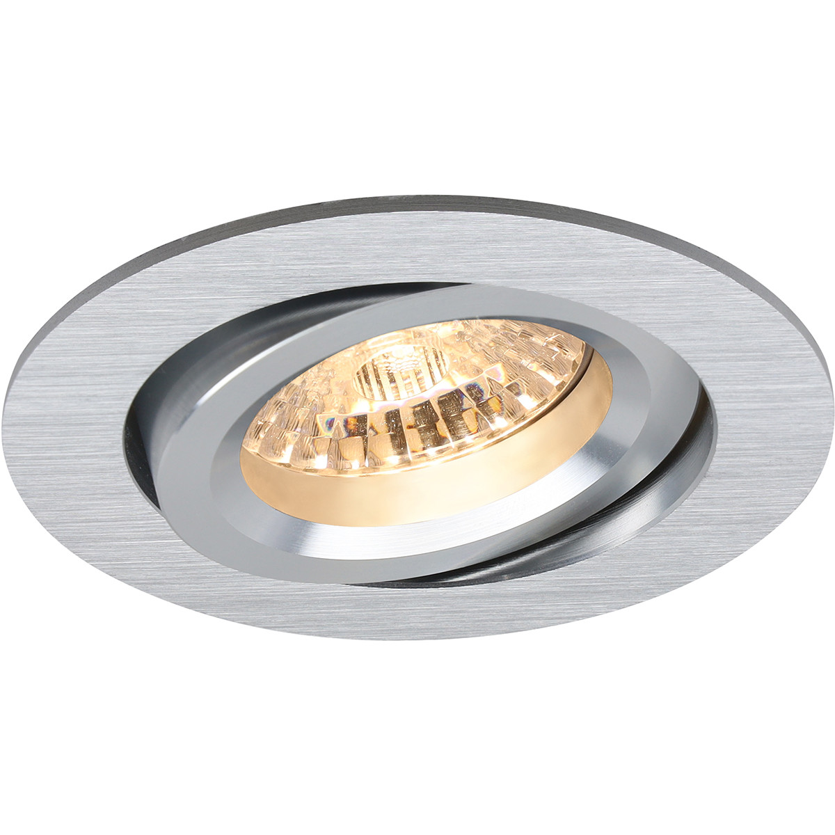 Spot Armatuur GU10 - Pragmi Aerony Pro - GU10 Inbouwspot - Rond - Zilver - Aluminium - Kantelbaar - Ø82mm