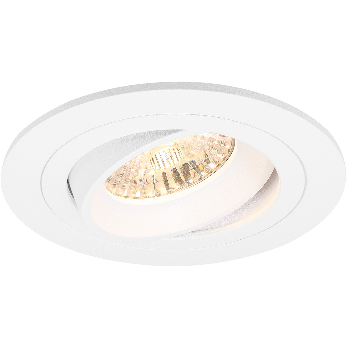 Spot Armatuur GU10 - Pragmi Alpin Pro - GU10 Inbouwspot - Rond - Wit - Aluminium - Kantelbaar - Ø92mm