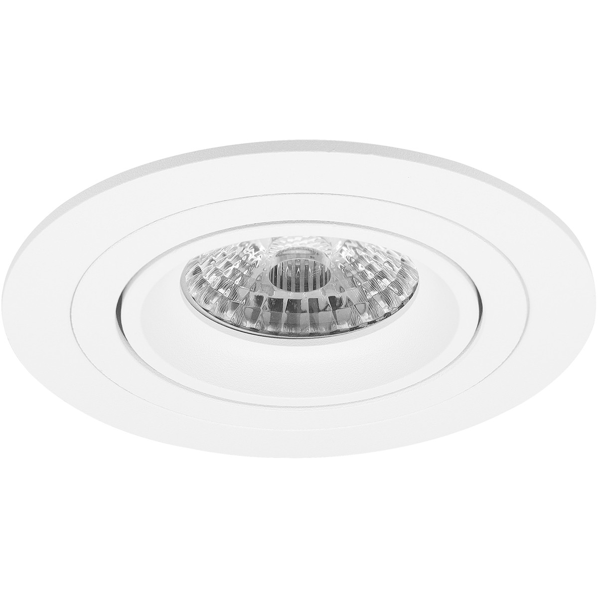 Spot Armatuur GU10 - Pragmi Alpin Pro - GU10 Inbouwspot - Rond - Wit - Aluminium - Kantelbaar - Ø92mm