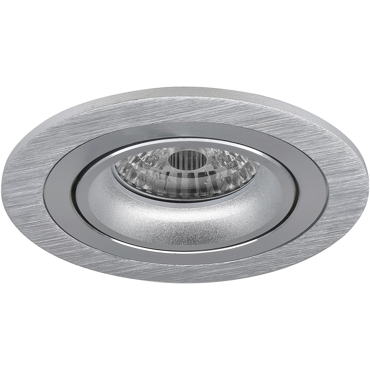 Spot Armatuur GU10 - Pragmi Alpin Pro - GU10 Inbouwspot - Rond - Zilver - Aluminium - Kantelbaar - Ø92mm