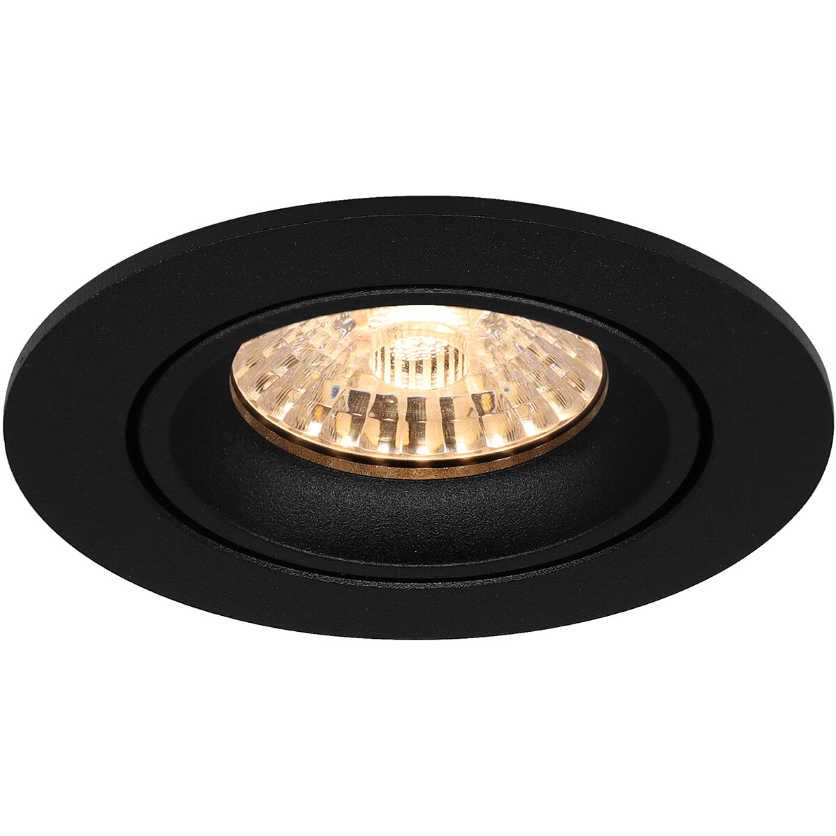 Spot Armatuur GU10 - Pragmi Delton Pro - GU10 Inbouwspot - Rond - Zwart - Aluminium - Kantelbaar - Ø82mm