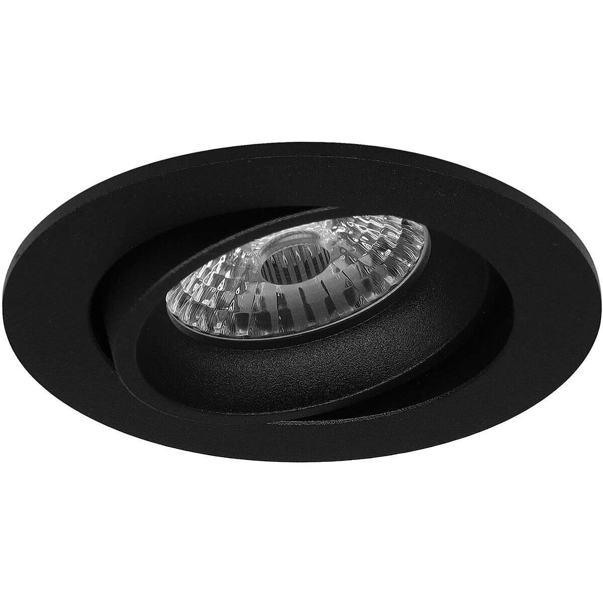 Spot Armatuur GU10 - Pragmi Delton Pro - GU10 Inbouwspot - Rond - Zwart - Aluminium - Kantelbaar - Ø82mm