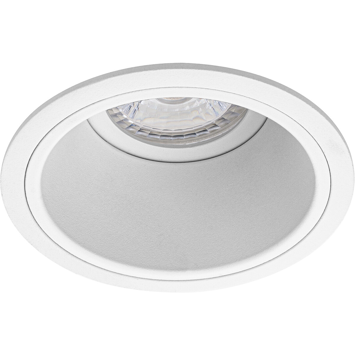 Spot Armatuur GU10 - Pragmi Minko Pro - GU10 Inbouwspot - Rond - Wit - Aluminium - Verdiept - Ø90mm