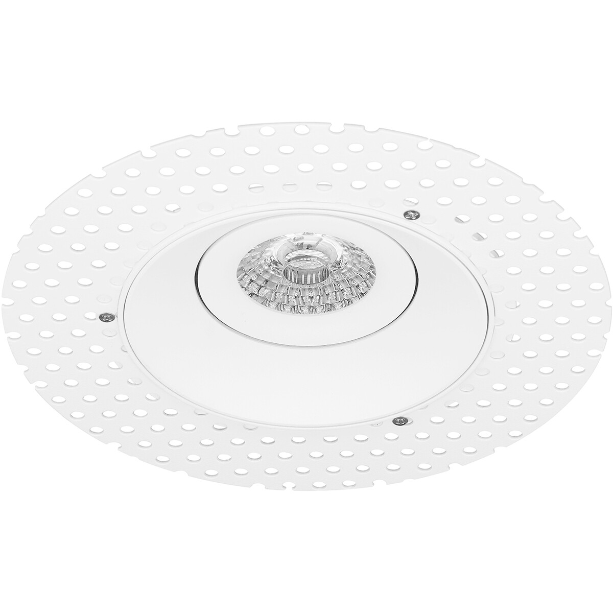 Spot Armatuur GU10 - Pragmi Nivas Pro - GU10 Inbouwspot - Rond - Wit - Aluminium - Trimless - Kantelbaar - Ø150mm