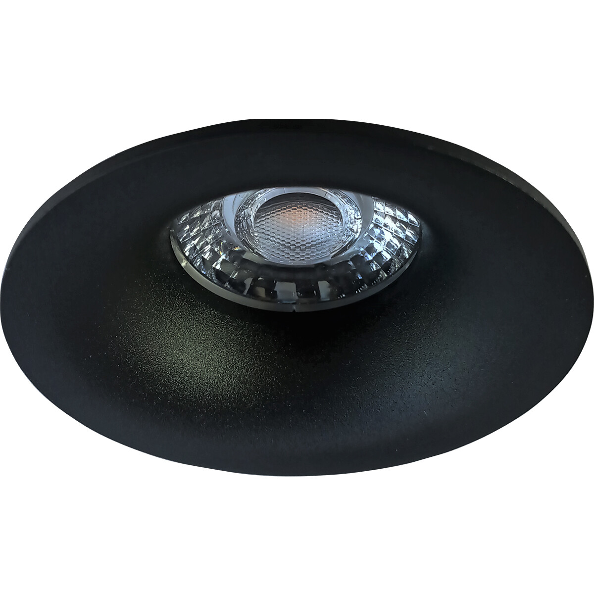 Spot Armatuur GU10 - Pragmi Nora Pro - GU10 Inbouwspot - Rond - Zwart - Aluminium - Ø82mm