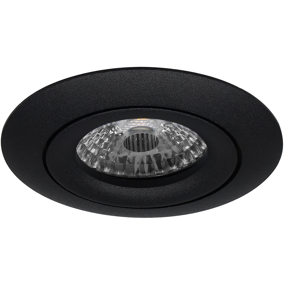 Spot Armatuur GU10 - Pragmi Uranio Pro - GU10 Inbouwspot - Rond - Zwart - Aluminium - Kantelbaar - Ø82mm