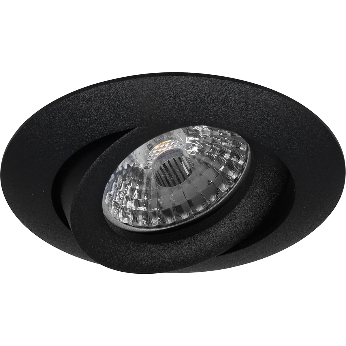 Spot Armatuur GU10 - Pragmi Uranio Pro - GU10 Inbouwspot - Rond - Zwart - Aluminium - Kantelbaar - Ø82mm