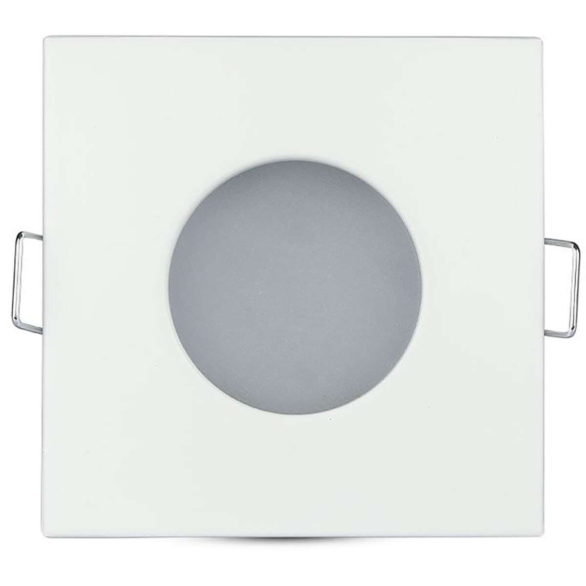 Spot Armatuur GU10 - Aigi - GU10 Inbouwspot - Waterdicht IP65 - Vierkant - Wit - Aluminium/Glas - 82mm