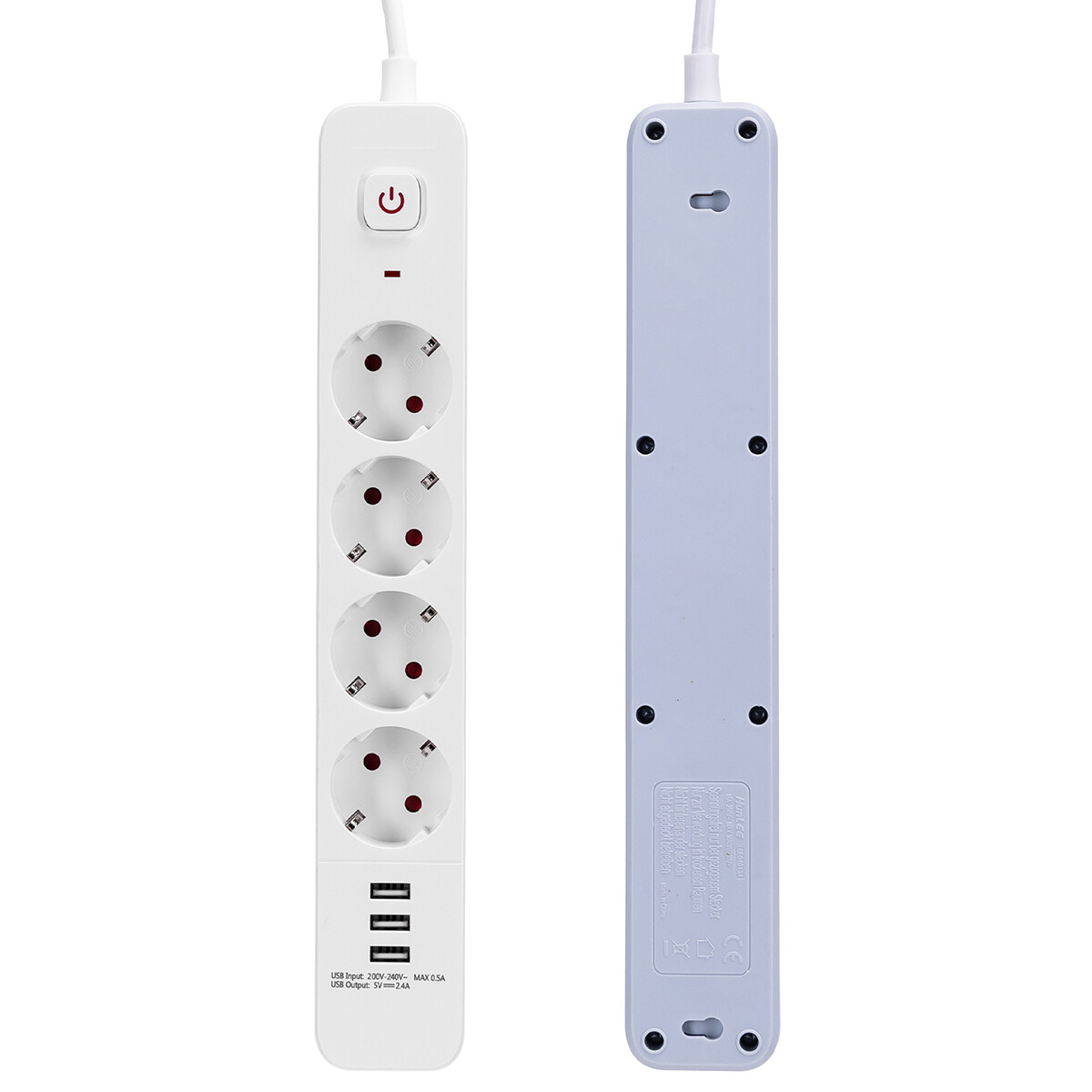 Stekkerdoos met USB - Verlengsnoer met USB - Aigi - 4 Stopcontacten - 3 USB-A - 1.5 Meter - Randaarde - Wit | Nederland