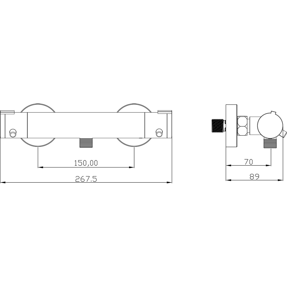 Thermostatische Douchekraan - Leoni - Chroom