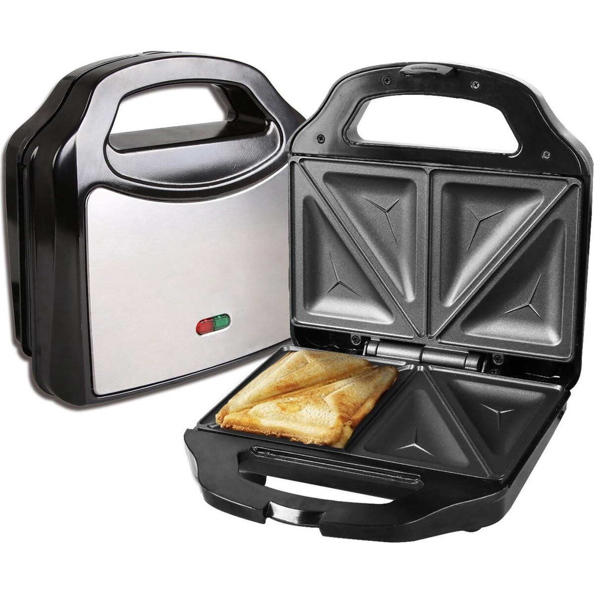 Tosti-ijzer - Aigi Ciplo - Sandwichmaker - CoolTouch Hendel - Zwart/Zilver