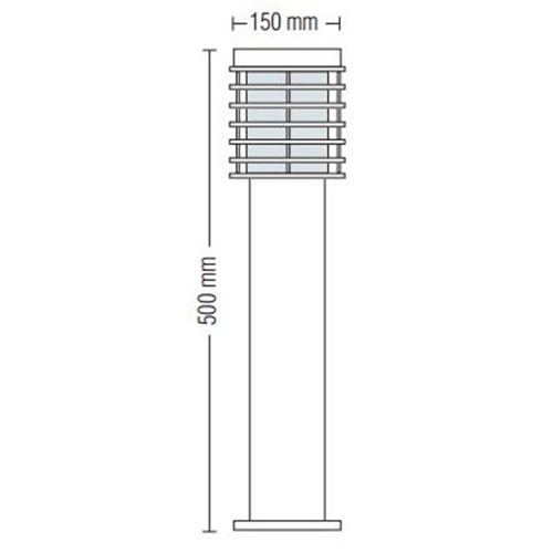 LED Tuinverlichting - Buitenlamp - Palm 3 - Staand - RVS Mat Zwart - E27 - Rond