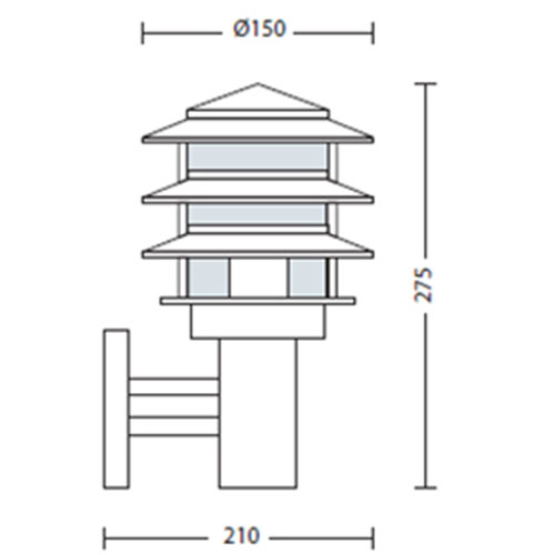 LED Tuinverlichting - Buitenlamp - Kayo 2 - Wand - RVS - E27 - Rond