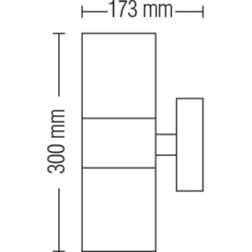 LED Tuinverlichting - Buitenlamp - Magnolia 3 - Wand - Aluminium Mat Zwart - E27 - Rond