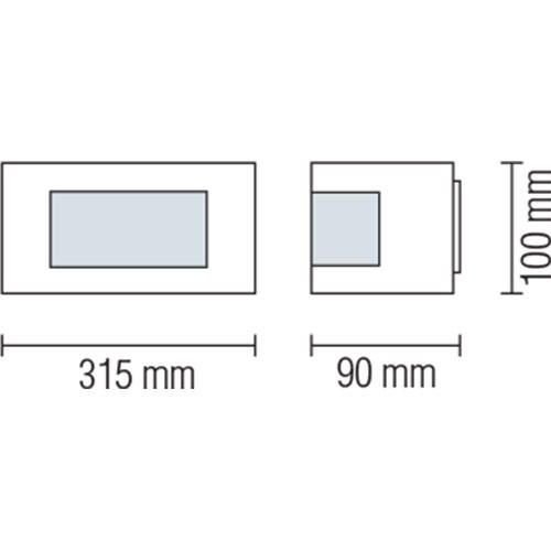 LED Tuinverlichting - Buitenlamp - Manipu 3 - Wand - RVS - E27 - Vierkant