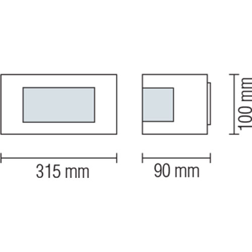 LED Tuinverlichting - Buitenlamp - Manipu 1 - Wand - RVS - E27 - Vierkant