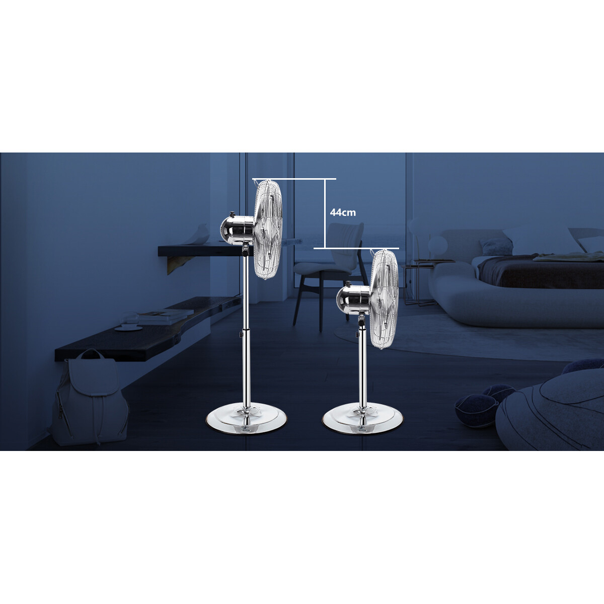 Ventilator - Aigi Qino - Statiefventilator - Staand - Rond - Mat Zilver - Aluminium