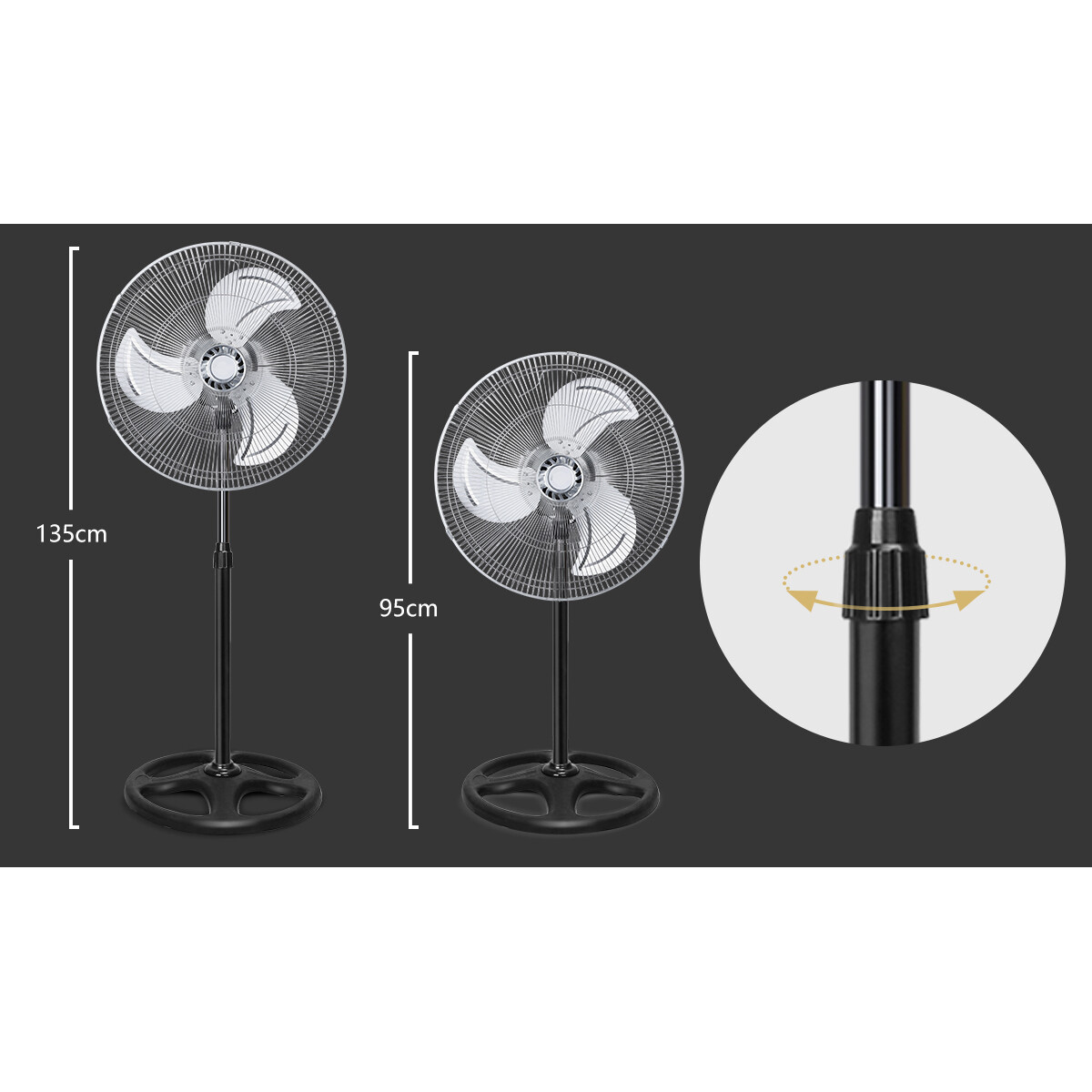 Ventilator - Aigi Utrino - Statiefventilator - Staand - Rond - Mat Zilver - Kunststof