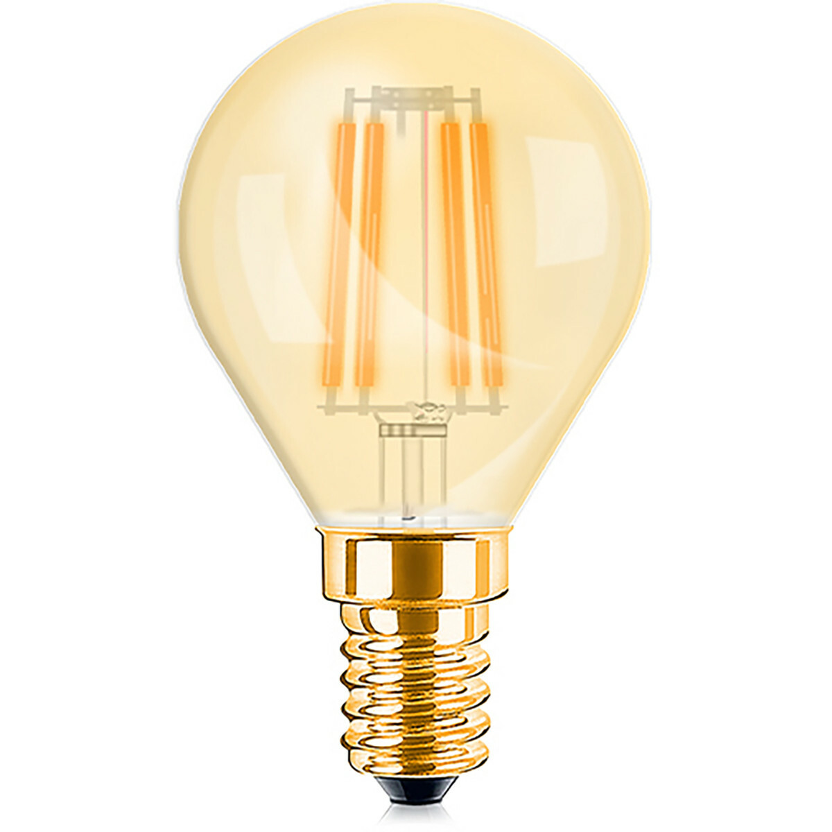 Voordeelpak 10x LED Lamp E14 Kogel Filament - Brinton - Amber 4W 360lm - 822 Zeer Warm Wit 2200K - P45 | Vervangt 32W