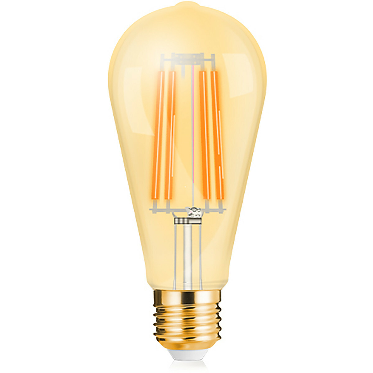 Voordeelpak 10x LED Lamp E27 Edison Filament - Brinton - Amber 6W 540lm - 822 Zeer Warm Wit 2200K - ST64 - Dimbaar | Vervangt 45W