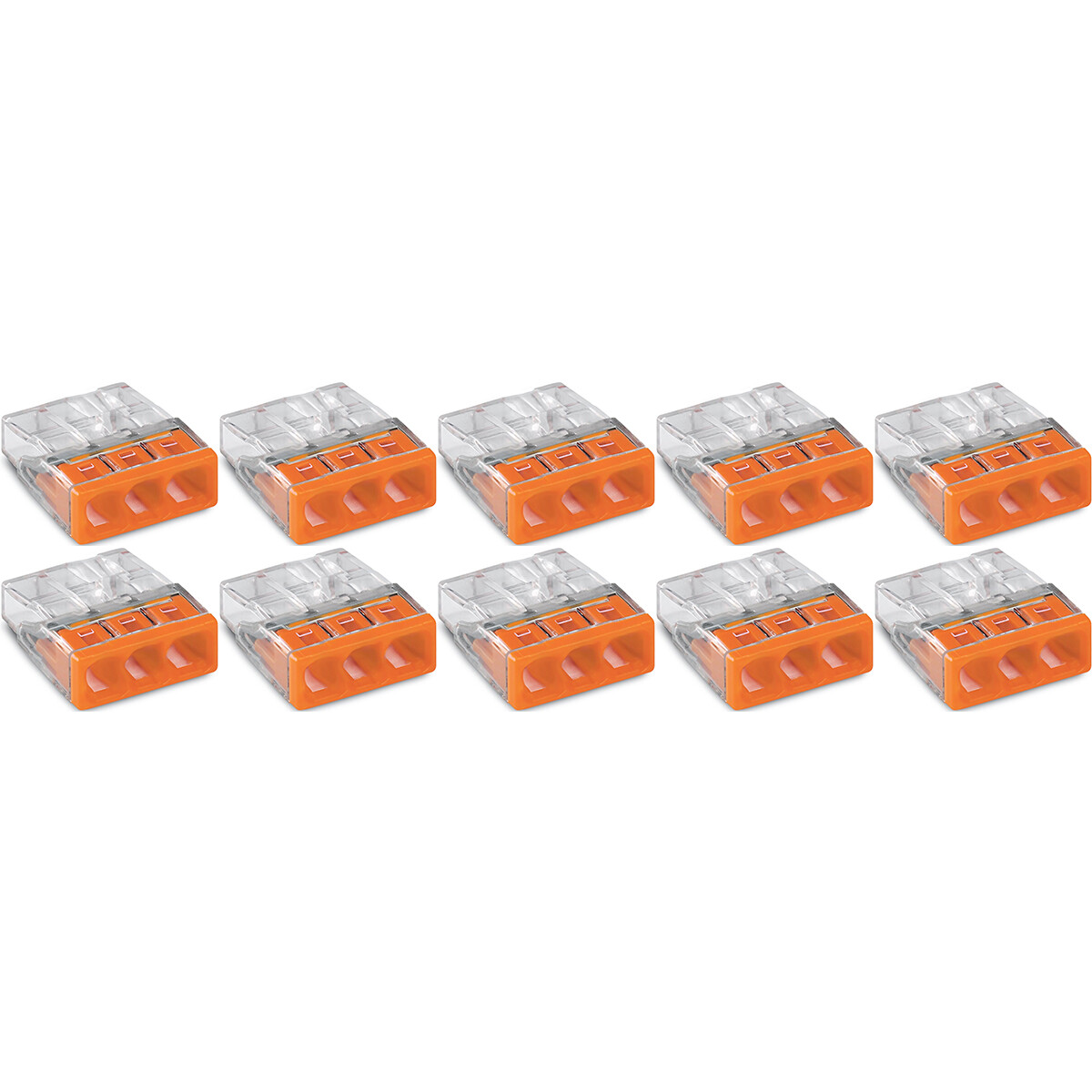 WAGO - Lasklem - 3 Polig - 0.5-2.5mm2 - Oranje - 10 Stuks