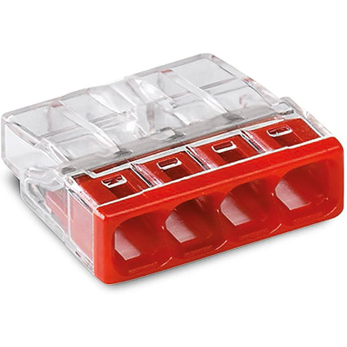 WAGO - Lasklem - 4 Polig - 0.5-2.5mm2 - Rood - 10 Stuks