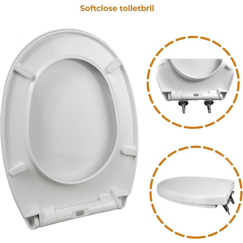 WC Bril - Velvalux Corta - Toiletbril met Deksel - Toiletzitting - Softclose - Quickrelease - Afklikbaar - Wit