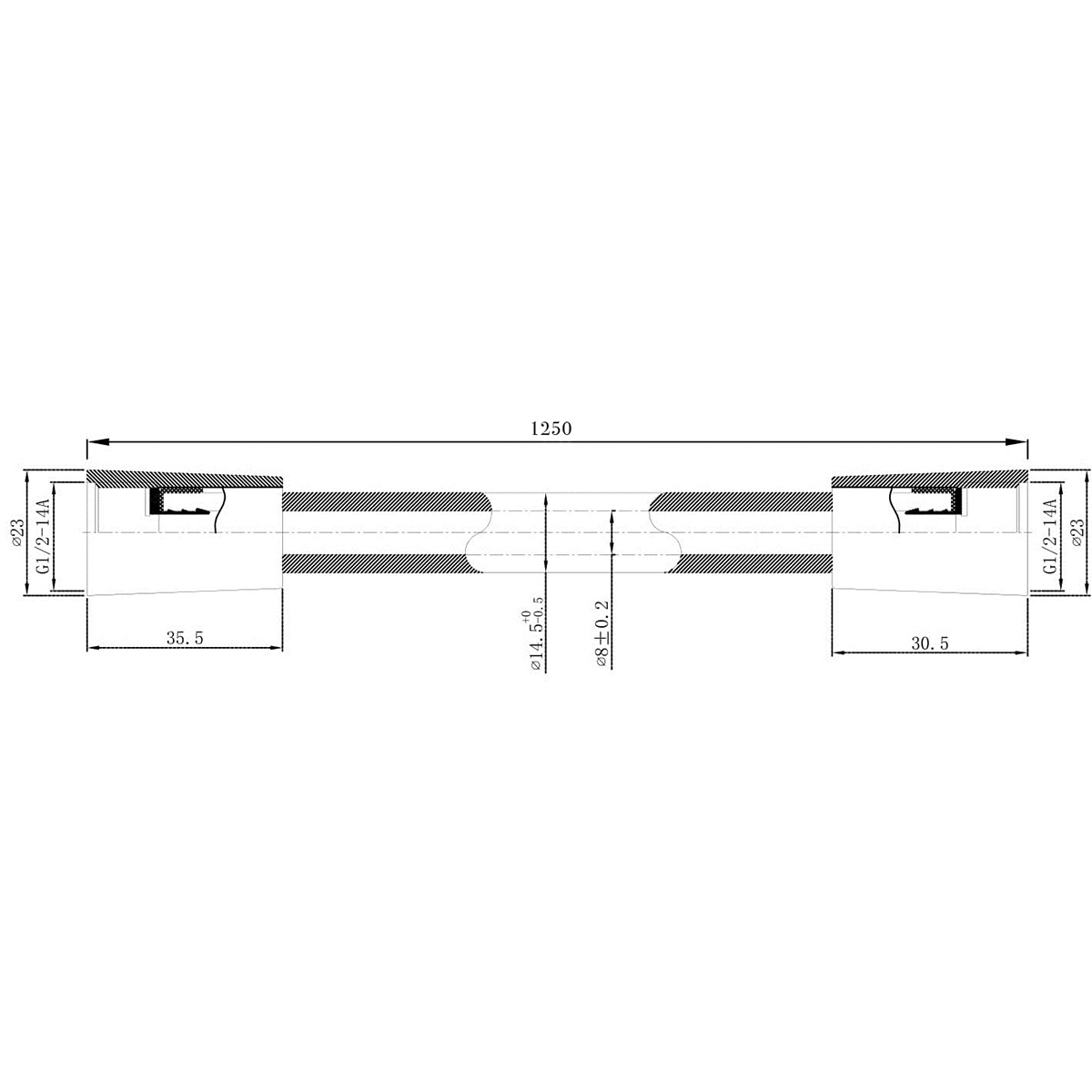 Wiesbaden Doucheslang - Kunststof - 125cm - Chroom