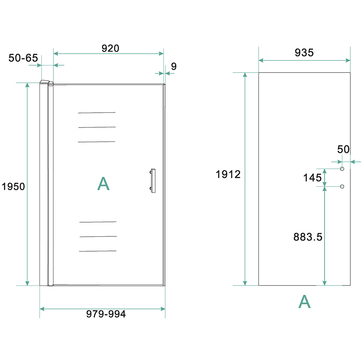 Xellanz Cerra Eco Nisdeur - 1000x1950x6mm - Helder Glas/Chroom