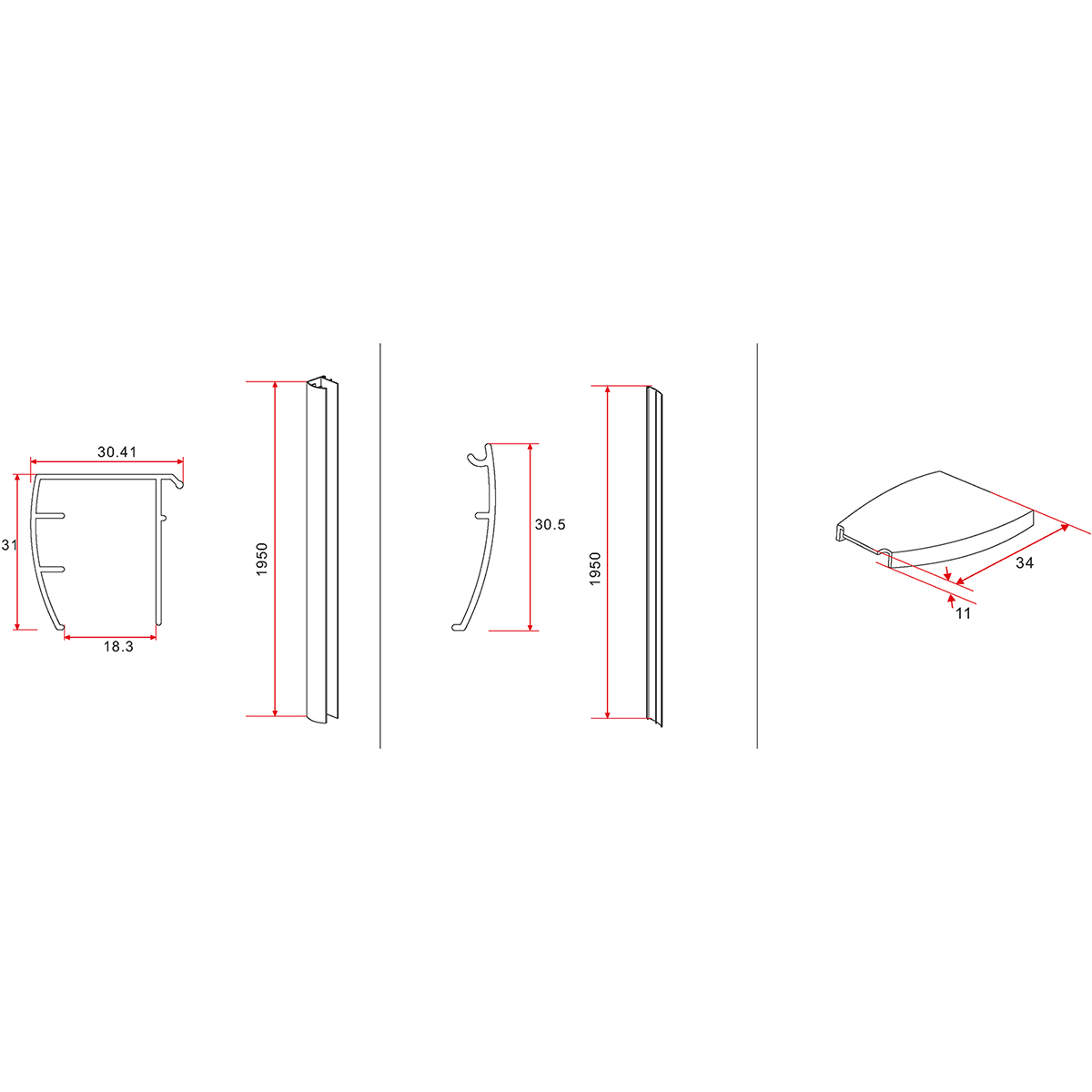 Xellanz Cerra Eco Nisdeur - 900x1950x6mm - Helder Glas/Chroom