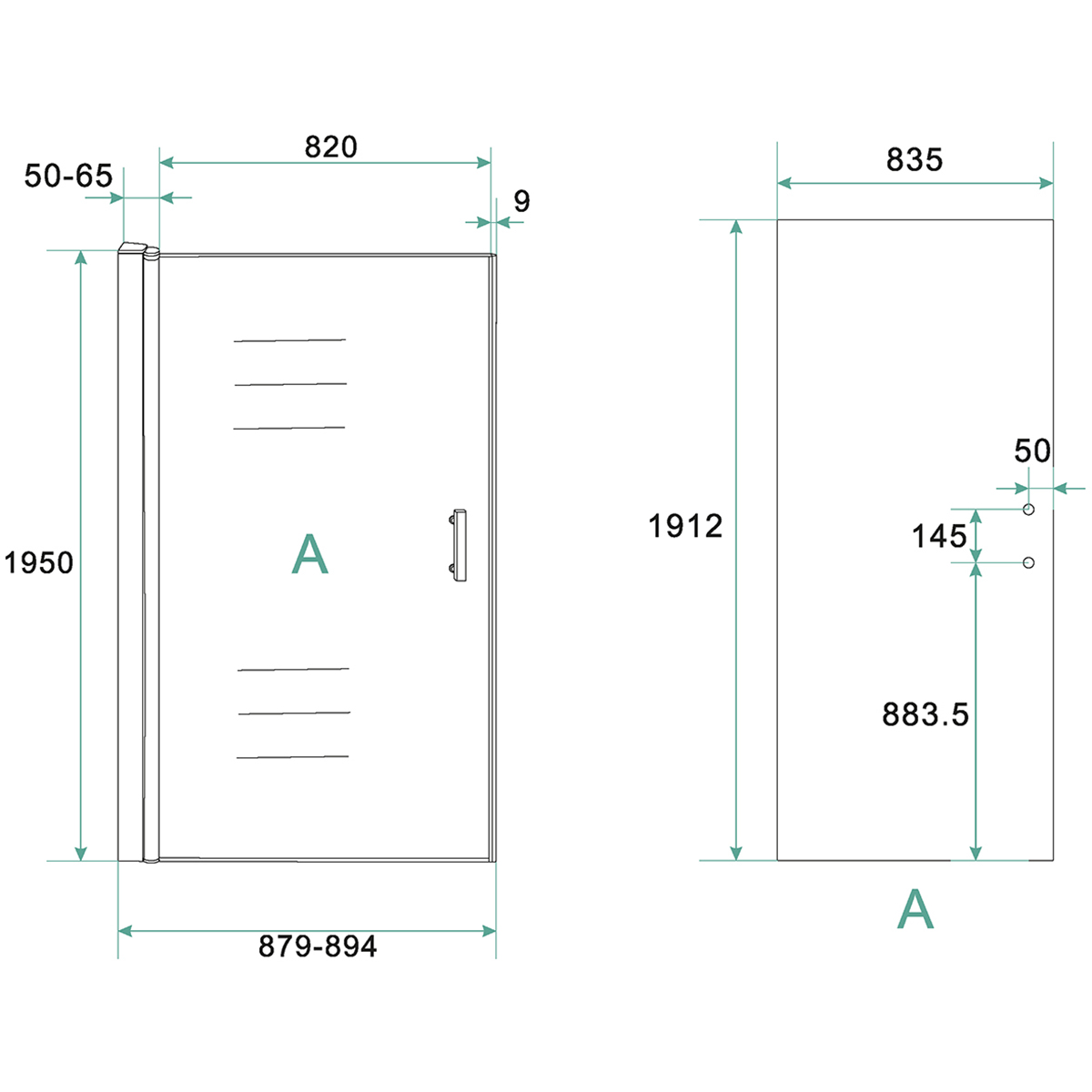 Xellanz Cerra Eco Nisdeur - 900x1950x6mm - Helder Glas/Chroom