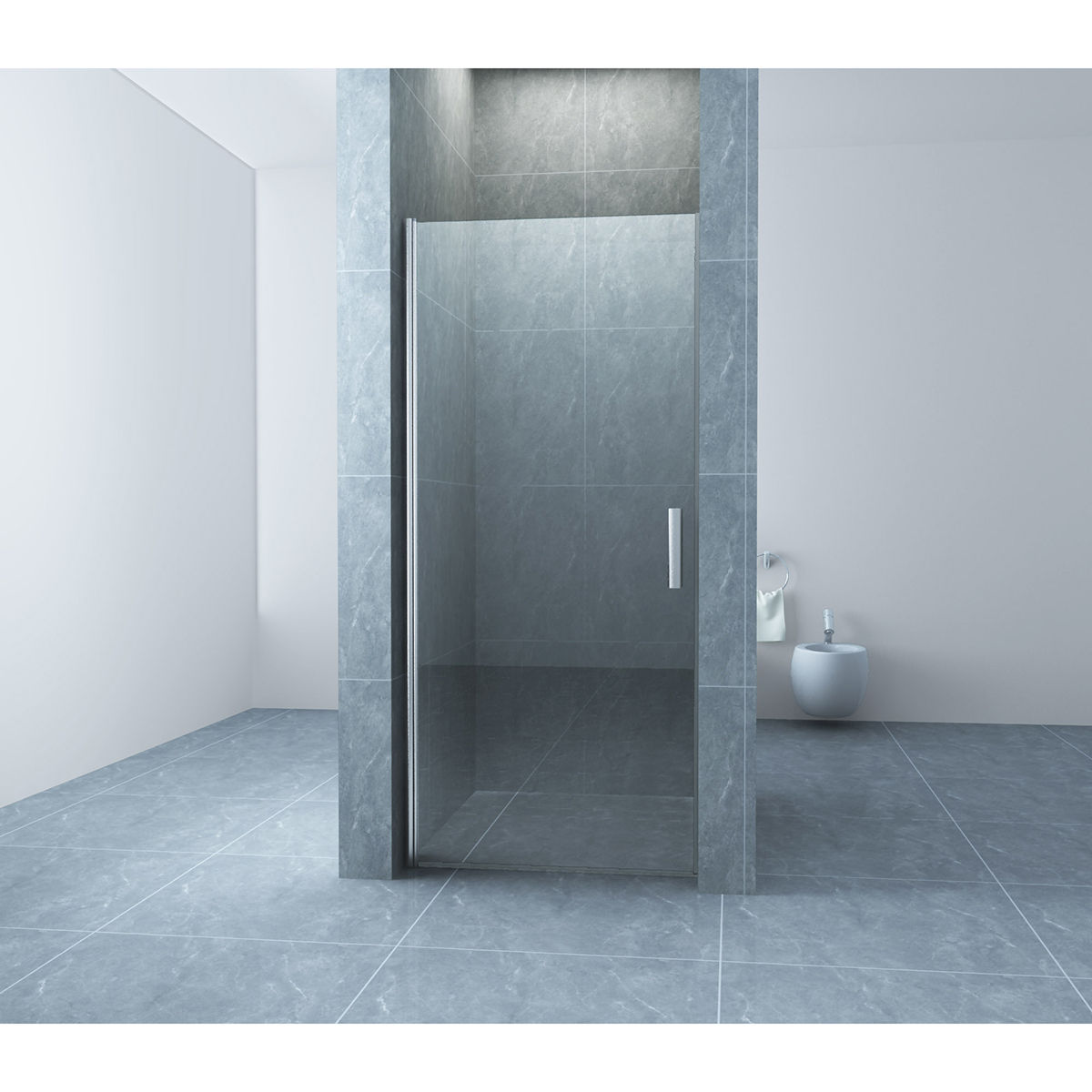 Xellanz Cerra Eco Nisdeur - 900x1950x6mm - Helder Glas/Chroom