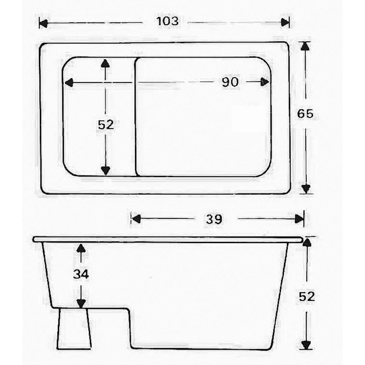 Xellanz Marinella Zitbad - 103x65x52cm - Wit